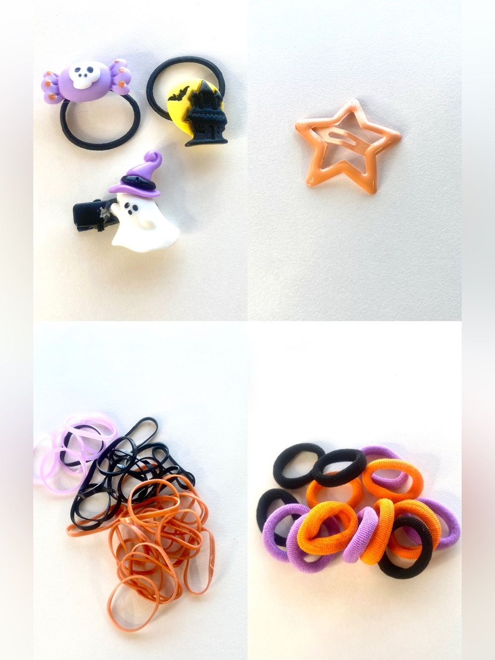 Halloween Hair Accessories Set — Orange, Black, Purple, White